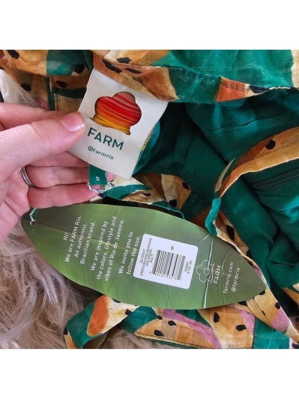 Farm Rio Green Raining Bananas Mini Dress - Picture 4 of 4